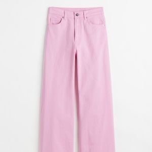 H&M Wide Leg Twill Pants size 8 light pink